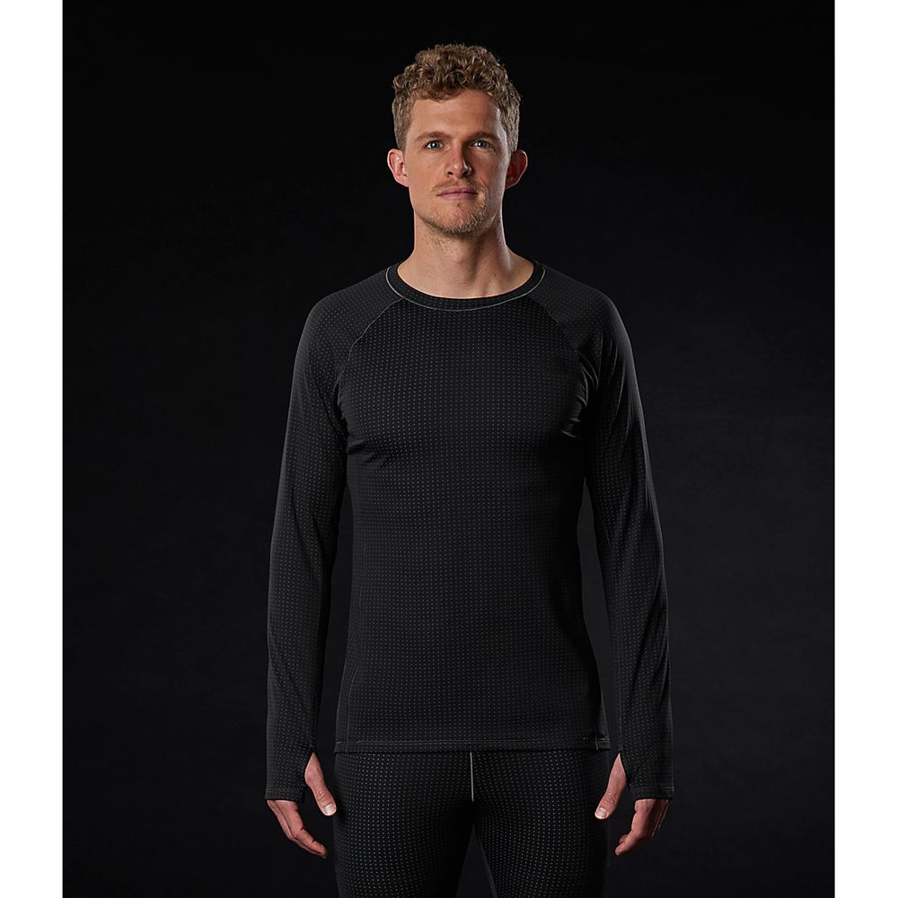 The North Face Baselayers Mens Australia - The North Face Summit Dotknit Crew Black Mountain (HQM-97